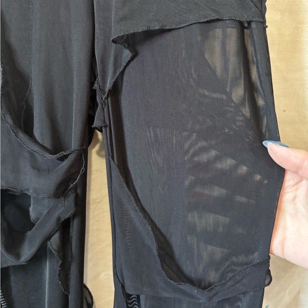 K Too Sheer Mesh Black Raver pants - Picture 2 of 4